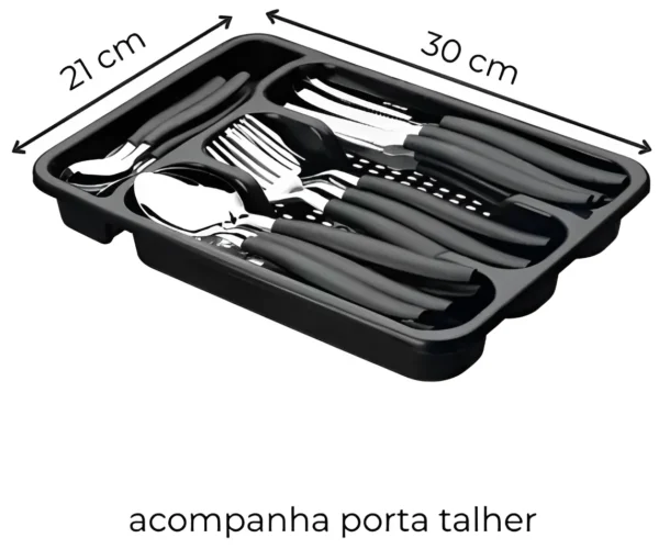 Jogo De Talheres Inox Com 24 Peças + Suporte Gaveteiro - Imagem 5