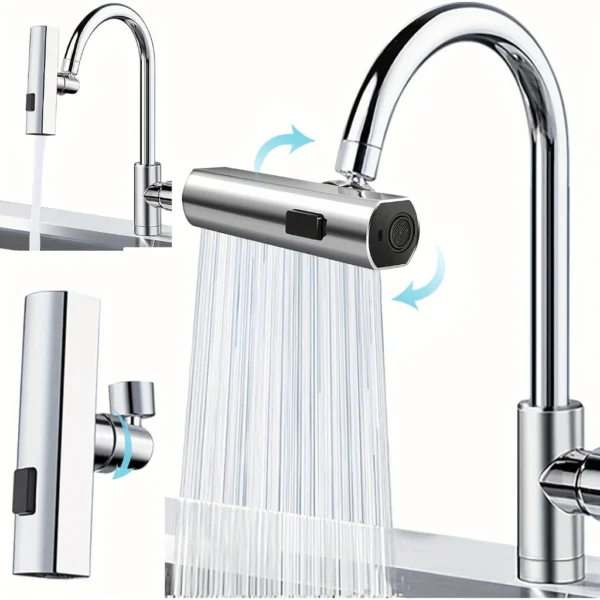 Adaptador de torneira flexível de Cozinha Com 3 Modos de Uso / Potente e Durável / Limpa Mais Rápido - Imagem 2