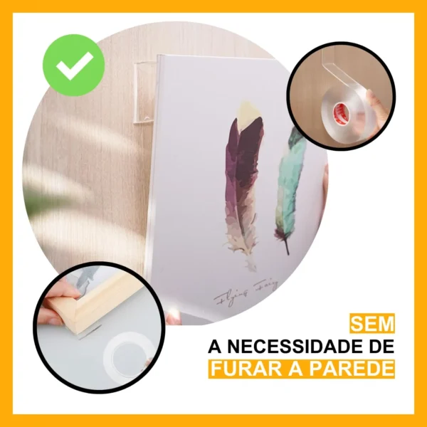 Fita Dupla Face Extra Forte Transparente Gel Silicone Adesiva Cola Parede 3Mx2cm Fixação Fast Durável Multiuso Melhorar Ambiente - Imagem 4