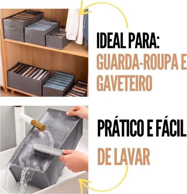 Organizador Comeia de Roupas, Cômoda, Guarda-Roupa, Armário 7 Divisórias Compartimentos - Imagem 5