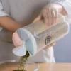 Pote Hermético Com Divisórias 2,8 Litros Personalizáveis Para Cereais Grãos Condimentos Plástico Transparente Tampa Selada - Imagem 4