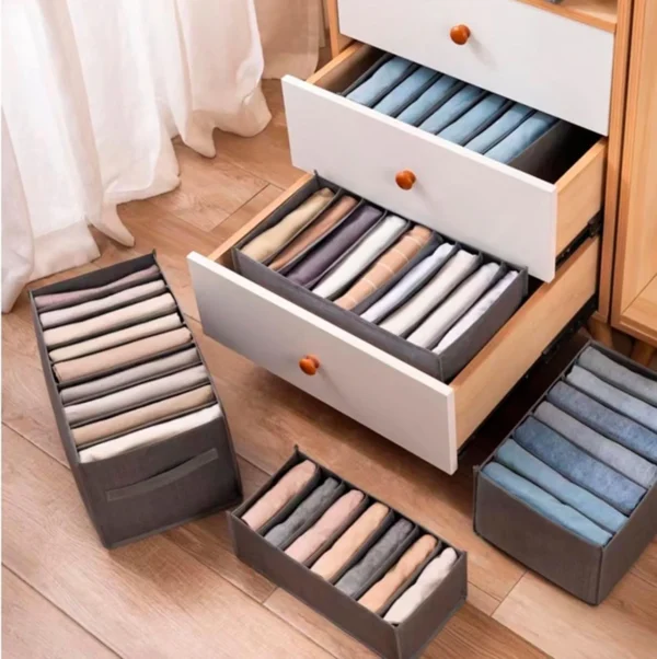 Organizador Comeia de Roupas, Cômoda, Guarda-Roupa, Armário 7 Divisórias Compartimentos - Imagem 6