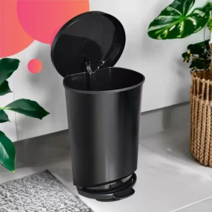 Lixeira Multiuso Para Banheiro Cozinha 10 Litros Preta Com Pedal