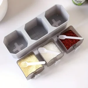 Kit 2 Porta Tempero Cozinha Armazenamento Rack Condimentos Jar Armazenamento Rack Simples Garrafa Clipe Três De Parede Guarda