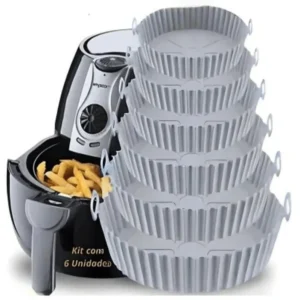 Kit 6 Capas Protetoras de AirFryer de Silicone Redonda Air Fryer e Forno Fritadeira Elétrica Praticidade na Cozinha