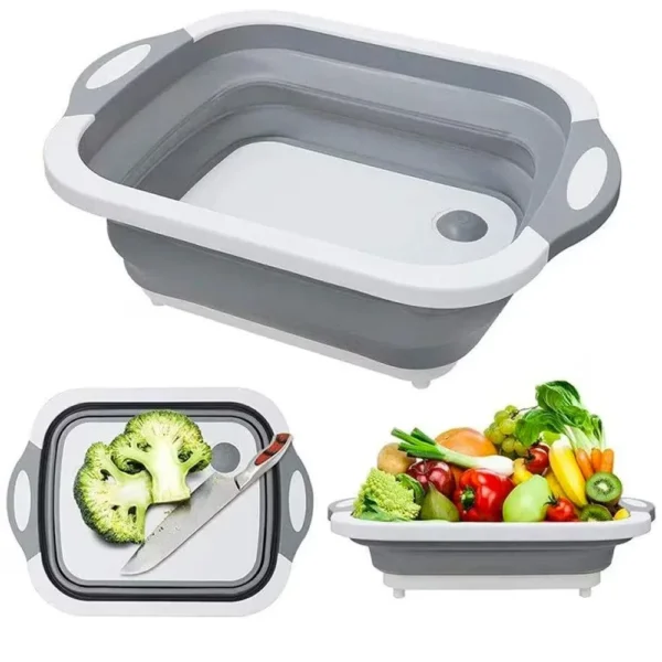 Tábua de Corte Multifuncional, Tábua de Corte Dobrável, Cesta Drenagem Conveniente e Simples, Suprimentos de Cozinha, Novo