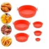 Kit 6 Capas Protetoras de AirFryer de Silicone Redonda Air Fryer e Forno Fritadeira Elétrica Praticidade na Cozinha - Imagem 3
