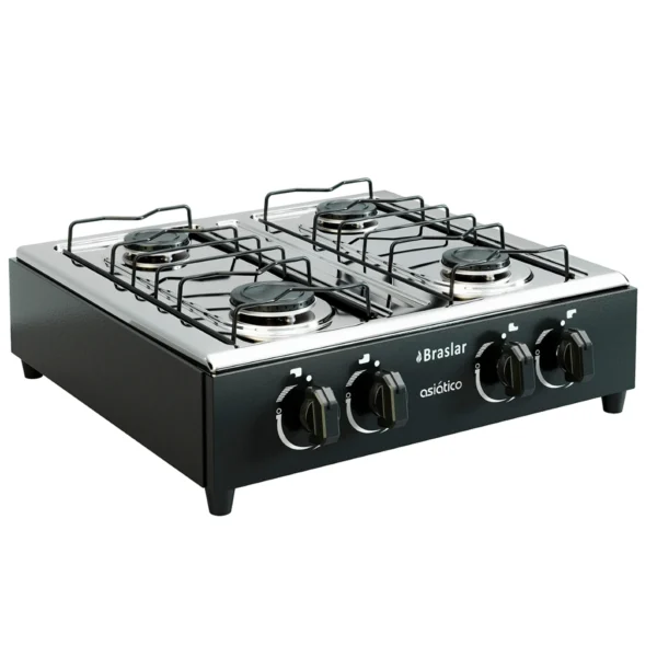 Fogão Cooktop De Mesa Portátil A Gás 4 Bocas Braslar Bivolt - Imagem 2