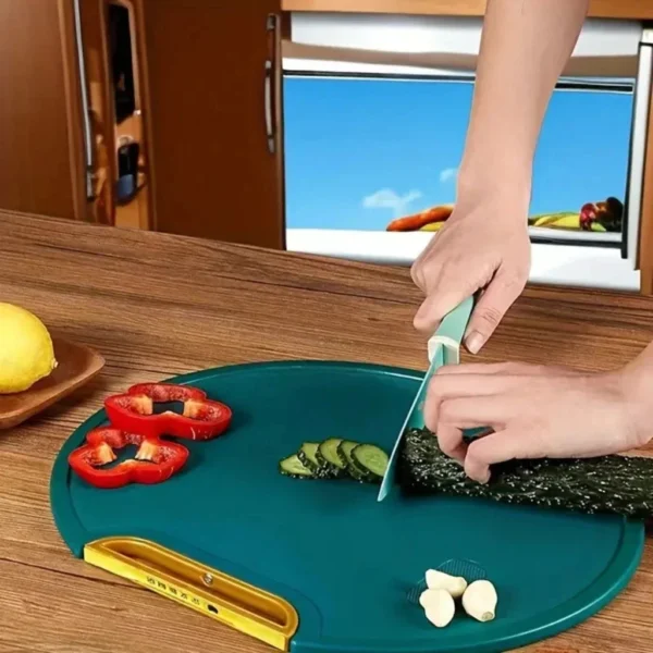 Tábua de corte PE espessada de qualidade alimentar, antibacteriana e resistente ao mofo, painel circular de plástico, tábua de c - Imagem 4