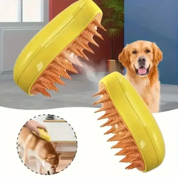 Escova a vapor para cão e gato, pulverizador elétrico para massagem, pet grooming ferramenta, 3 em 1 pente de massagem - Imagem 4