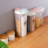 Pote Hermético Com Divisórias 2,8 Litros Personalizáveis Para Cereais Grãos Condimentos Plástico Transparente Tampa Selada - Imagem 2