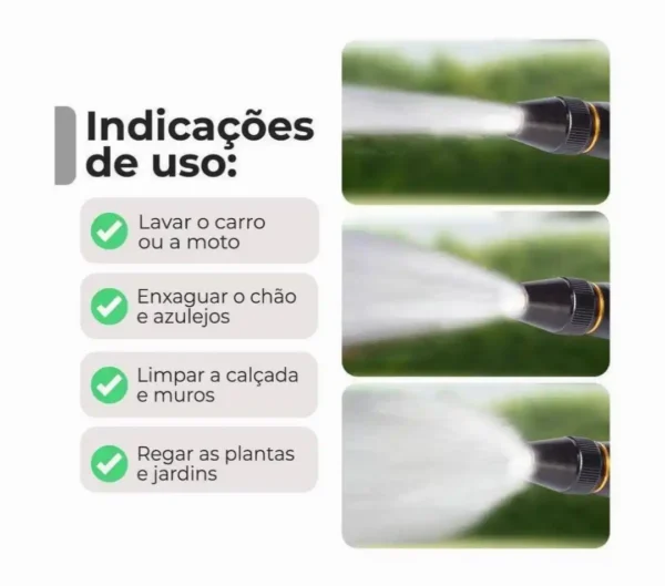 Bico Esguicho Engate Rapido Alta Pressao 3 Em 1 Lava Jato Agua Mangueira Carro Moto Jardim Quintal - Imagem 3