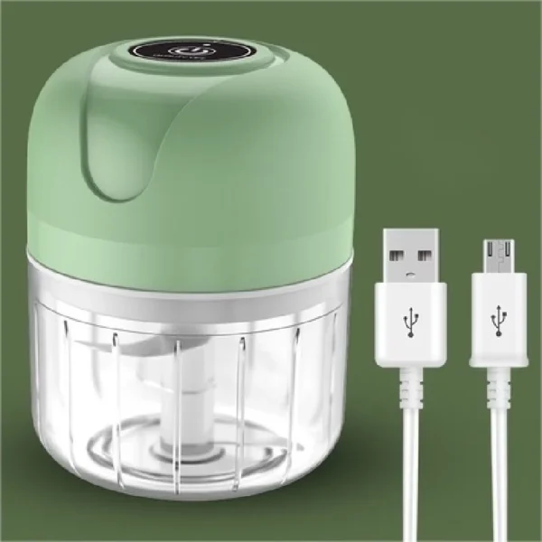 Mini Processador USB 250ML Elétrico de Alimentos Multicolorido Portátil Com 3 Lâminas De Aço Inox Bivolt - Imagem 4