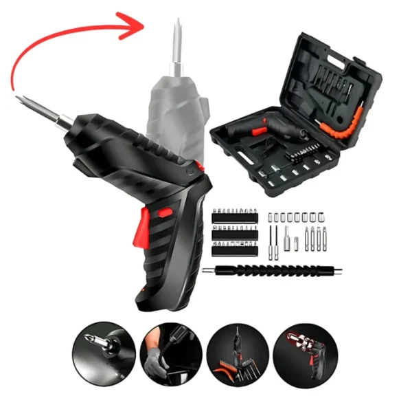 kit Parafusadeira/furadeira 48 Pçs À Bateria Carregador Usb (Dupla posição) Oferta especial - Imagem 5
