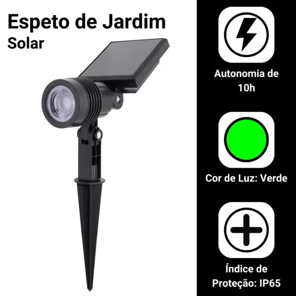 Kit 2 Luminária Espeto Jardim Led Energia Solar 10w Spot - Imagem 4