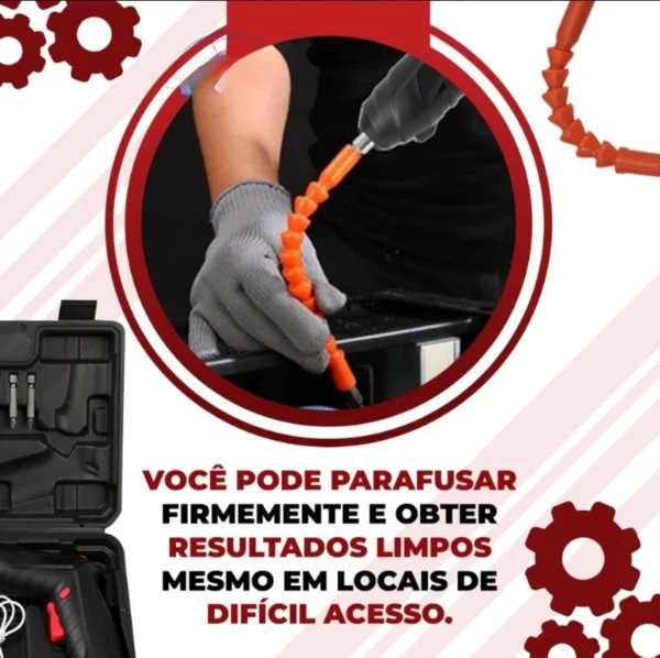 kit Parafusadeira/furadeira 48 Pçs À Bateria Carregador Usb (Dupla posição) Oferta especial - Imagem 3