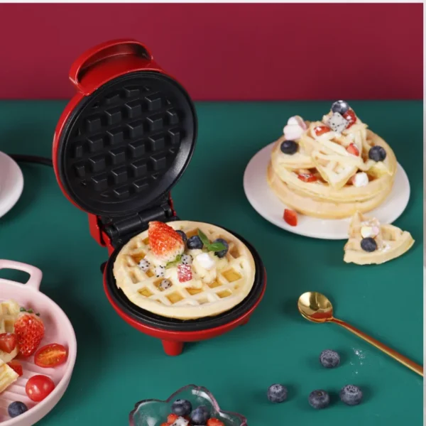 Máquina Para Fazer Waffle Pequena Portátil 110v 550w Mini Lanche Elétric - Imagem 3