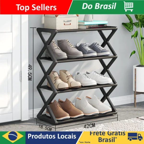 Sapateira Porta Sapato Desmontável Organizador Calçados - 8 Pares / 4 Andares - Imagem 2