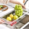 Escorredor De Cozinha Para Frutas E Legumes Tamanho Ajustável Ácrilico Pia - Imagem 5