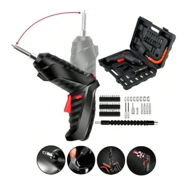 kit Parafusadeira/furadeira 48 Pçs À Bateria Carregador Usb (Dupla posição) Oferta especial - Imagem 2
