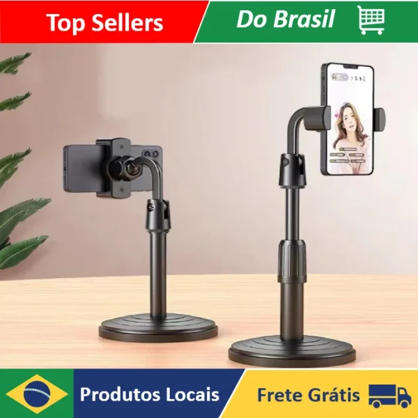 NEVERDIE STORE - Suporte Para Celular De Mesa Com Altura Ajustavel Angulo 360º Universal ENVIO RAPIDO PARA TODO O BRASIL - Imagem 2