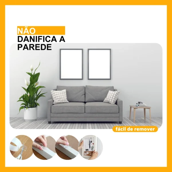 Fita Dupla Face Extra Forte Transparente Gel Silicone Adesiva Cola Parede 3Mx2cm Fixação Fast Durável Multiuso Melhorar Ambiente - Imagem 3