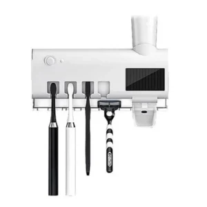 Suporte para Pasta Escova de Dentes com Esterilizador Luz UV Antibacteriano Automático Banheiro
