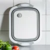 Tábua de Corte Multifuncional, Tábua de Corte Dobrável, Cesta Drenagem Conveniente e Simples, Suprimentos de Cozinha, Novo - Imagem 5