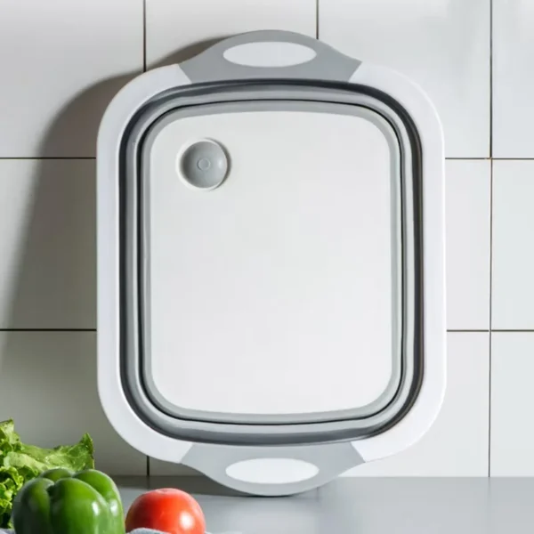 Tábua de Corte Multifuncional, Tábua de Corte Dobrável, Cesta Drenagem Conveniente e Simples, Suprimentos de Cozinha, Novo - Imagem 5