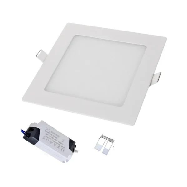 Painel Plafon de LED Embutido Quadrado 12W Bivolt 17x17cm - Luz Branca (110V/220V)