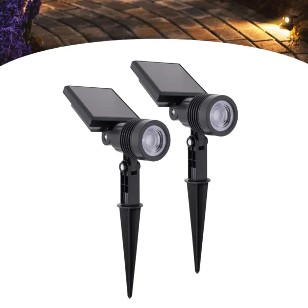 Kit 2 Luminária Espeto Jardim Led Energia Solar 10w Spot - Imagem 2