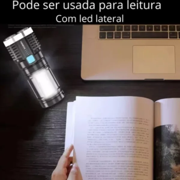 Lanterna Led Potente multi-funções 5 em 1-Ultra Brilhante Com Uso Externo De Longo Alcance-Recarregável Usb Portátil - Imagem 5