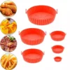 Kit 6 Capas Protetoras de AirFryer de Silicone Redonda Air Fryer e Forno Fritadeira Elétrica Praticidade na Cozinha - Imagem 5