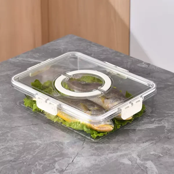 Organizador Hermético para Geladeira e Dispensa Multiuso para Frutas Alimentos Caixa Organizadora Cozinha Prática Armazenamento - Imagem 4