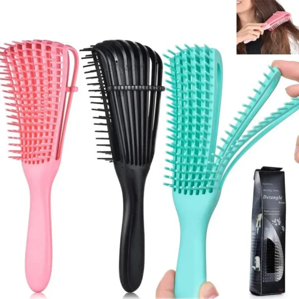Escova Polvo Detangler para Cabelos Cacheados - Sortido - Desembarace com Facilidade e Realce a Beleza dos Seus Cachos - Imagem 2