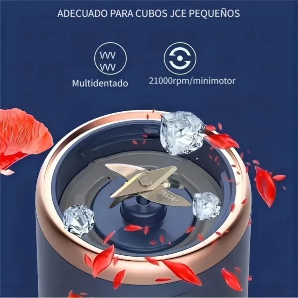Mini Liquidificador Portátil Recarregável Mixer Vitamina Shake Suco 300ML - Imagem 3