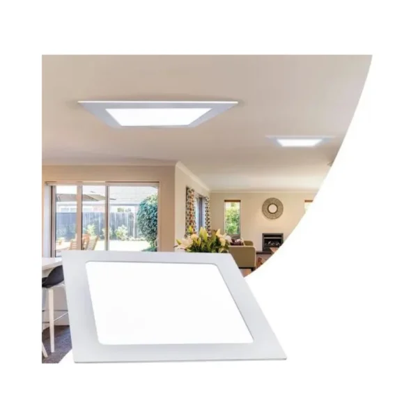 Painel Plafon de LED Embutido Quadrado 12W Bivolt 17x17cm - Luz Branca (110V/220V) - Imagem 2