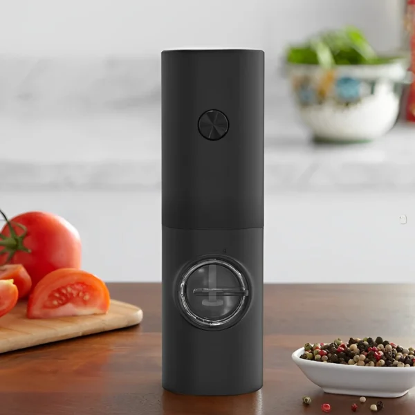 Moedor Elétrico De Sal Pimenta Temperos Condimentos Automático Com Ajuste de Moagem - Imagem 2