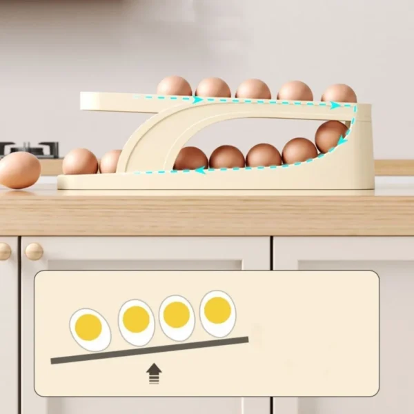 Dispenser Automático De Ovos 2 Andares Para Refrigerador Bancada Organizador de Cozinha - Imagem 3