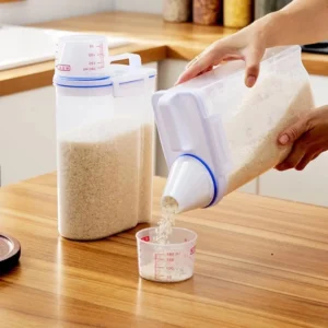 Pote Hermético com Copo Medidor Bico Dosador 2L Cozinha mantimentos Lavanderia Multiuso