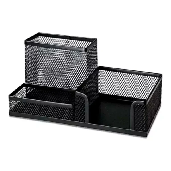 Porta Canetas Organizador de Mesa Bloco de Notas Grampos Clips Escritório Home Office - Imagem 3