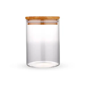 Pote Hermético Para Alimentos Condimentos Temperos 400ML Com Tampa de Bambu