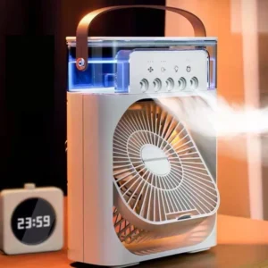Ventilador Umidificador Portátil Com Led Reservatório De Água Led USB