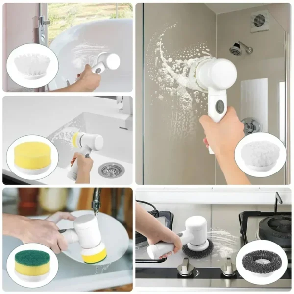 Escova de limpeza multifuncional elétrica, suprimentos de banheiro, agregado familiar, ferramentas de banheiro, cozinha - Imagem 3