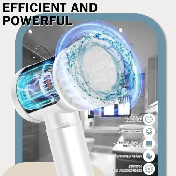 Escova de limpeza multifuncional elétrica, suprimentos de banheiro, agregado familiar, ferramentas de banheiro, cozinha