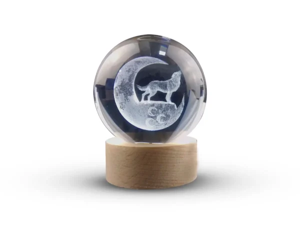 Luminária Abajur USB Enfeite Decorativo Esfera de Vidro 3D Com Led Planetário Quarto - Imagem 5