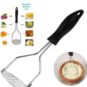 Amassador Batatas Legumes Multiuso Aço Inox Com Cabo Plastico Cozinha Multiuso
