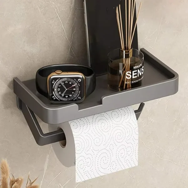 Toilet Paper Dispenser Bathroom Toilet Paper Holder Stand Napkin Tissue Paper Roll Holder Phone Shelf Kitchen Storage Rack - Imagem 2