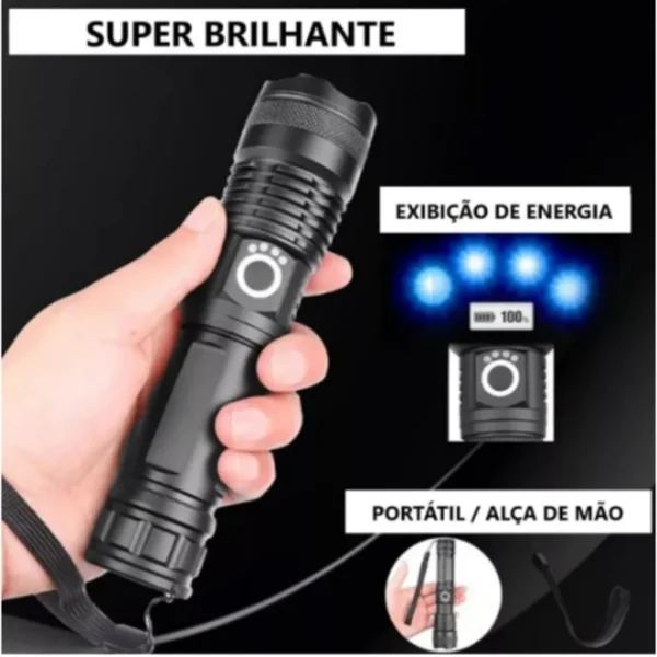 Lanterna T9 Mais Forte Do Mundo Profissional Envio Imediato - Imagem 5